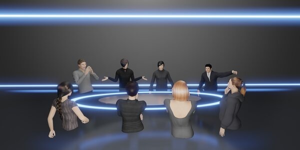 Business meeting in the metaverse