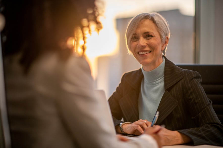 meeting between two businesswomen