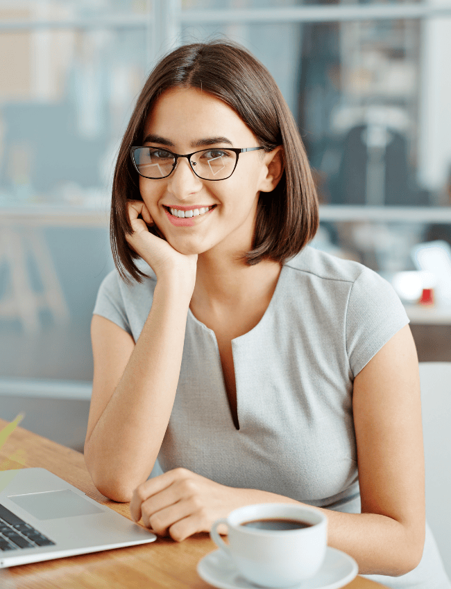 happy office lady